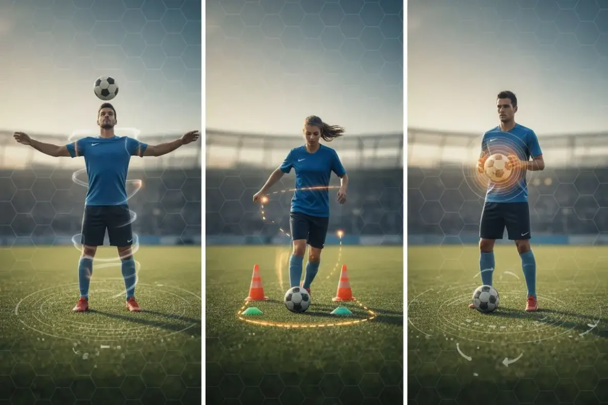 Приём мяча после паса: первое касание и разворот