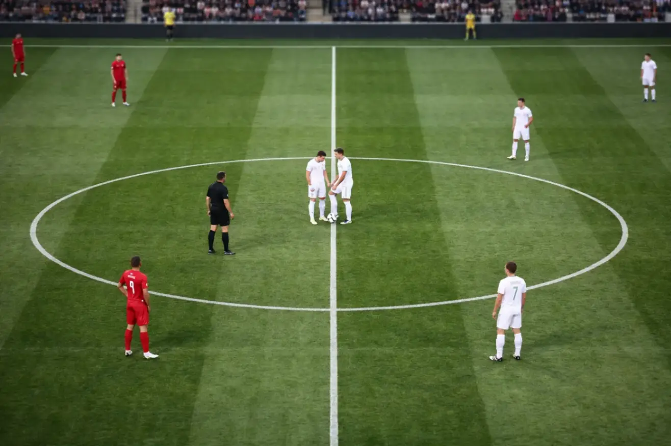 Начальный удар в футболе: как начинается матч и тайм